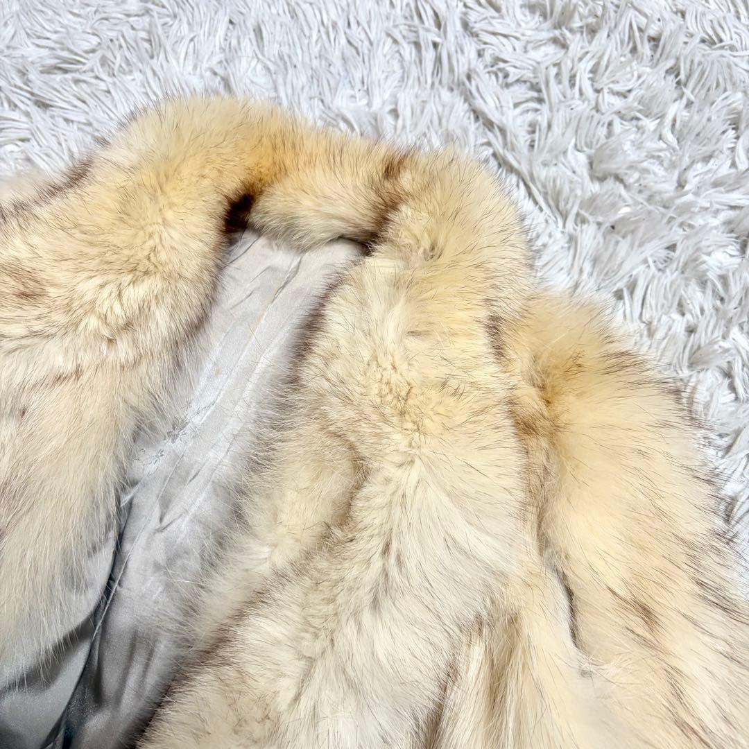 美品✨ブルーフォックス リアルファーコート 本毛皮 青狐 毛並み◎ ふわふわ