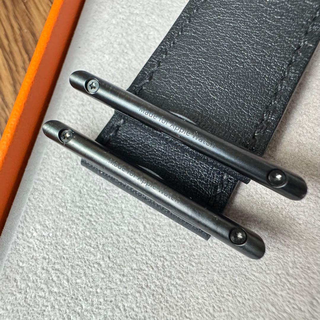 2400 美品　Apple Watch エルメス　ブラック　レザー　シングル