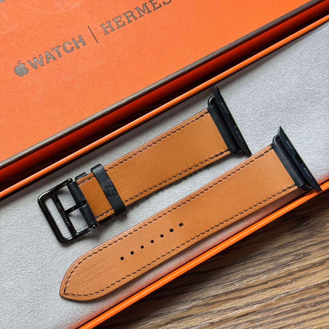 2400 美品　Apple Watch エルメス　ブラック　レザー　シングル