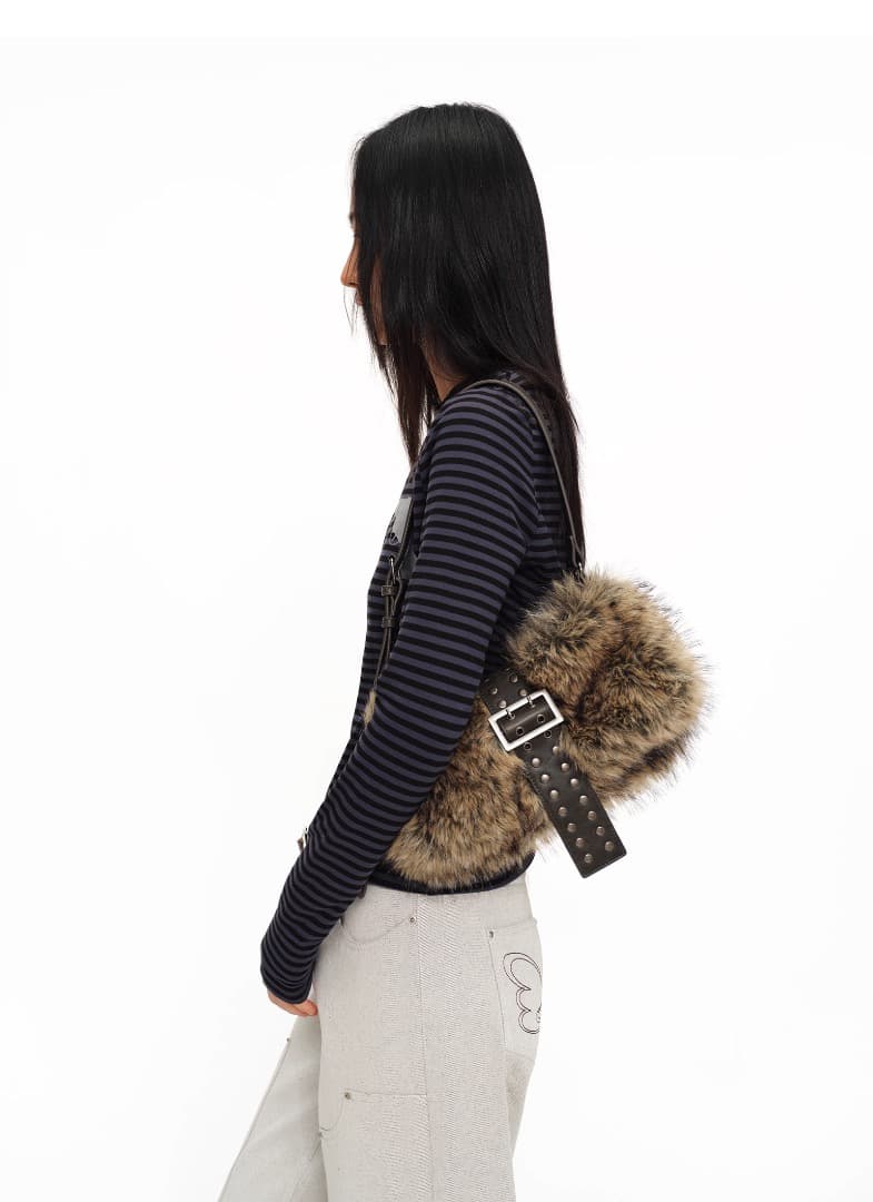 oinimiくまちゃん ふわふわ 腋下バッグ ワンショルダー 韓国カジュアル