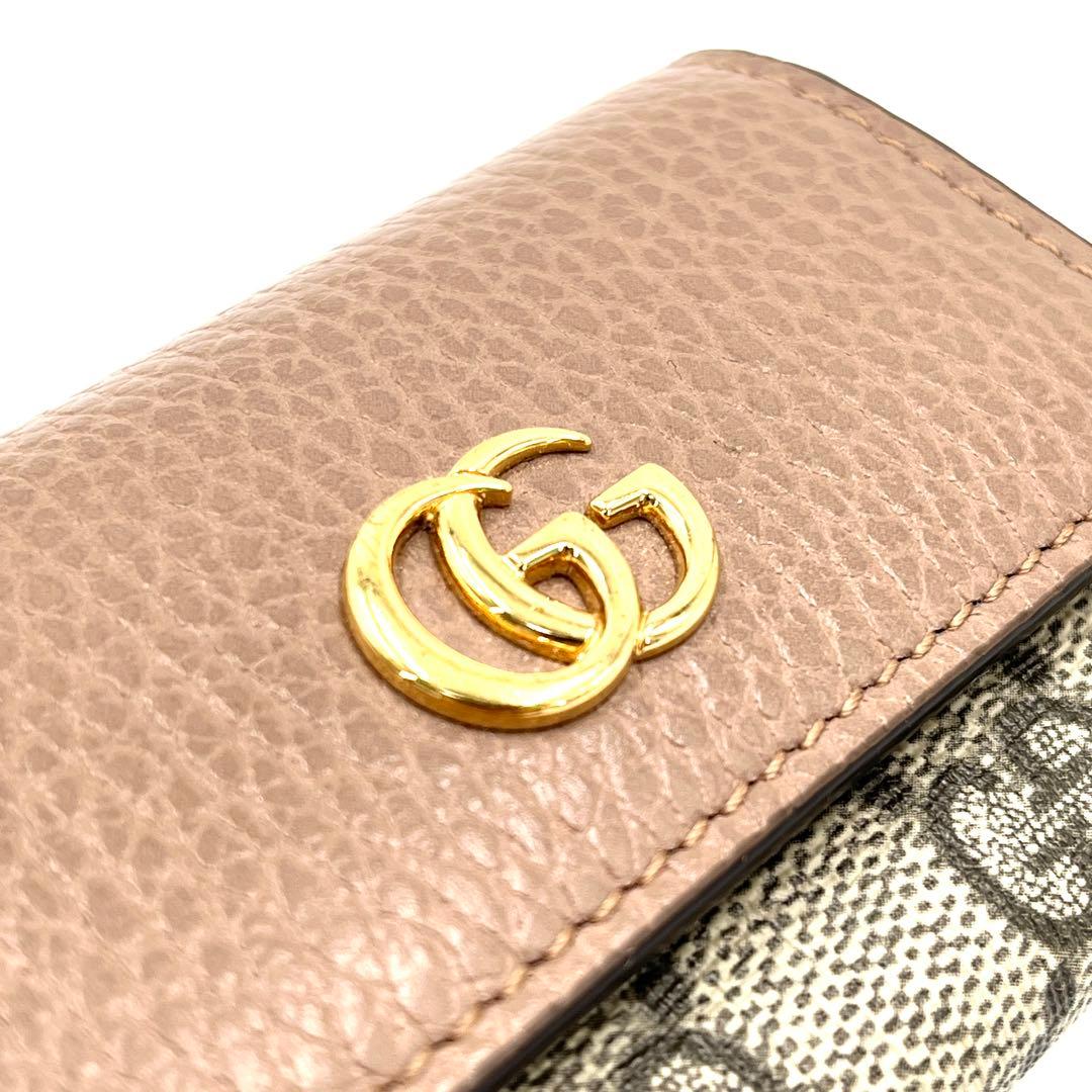 【未使用保管品】グッチ 6連キーケース マーモント GGスプリーム ベージュ