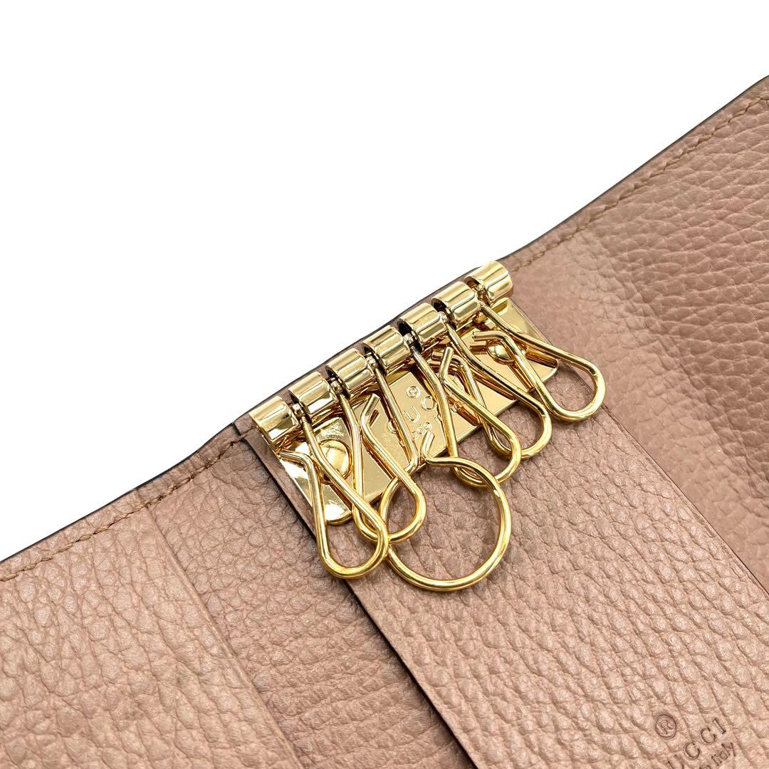 【未使用保管品】グッチ 6連キーケース マーモント GGスプリーム ベージュ