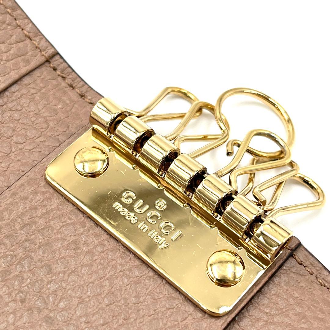 【未使用保管品】グッチ 6連キーケース マーモント GGスプリーム ベージュ