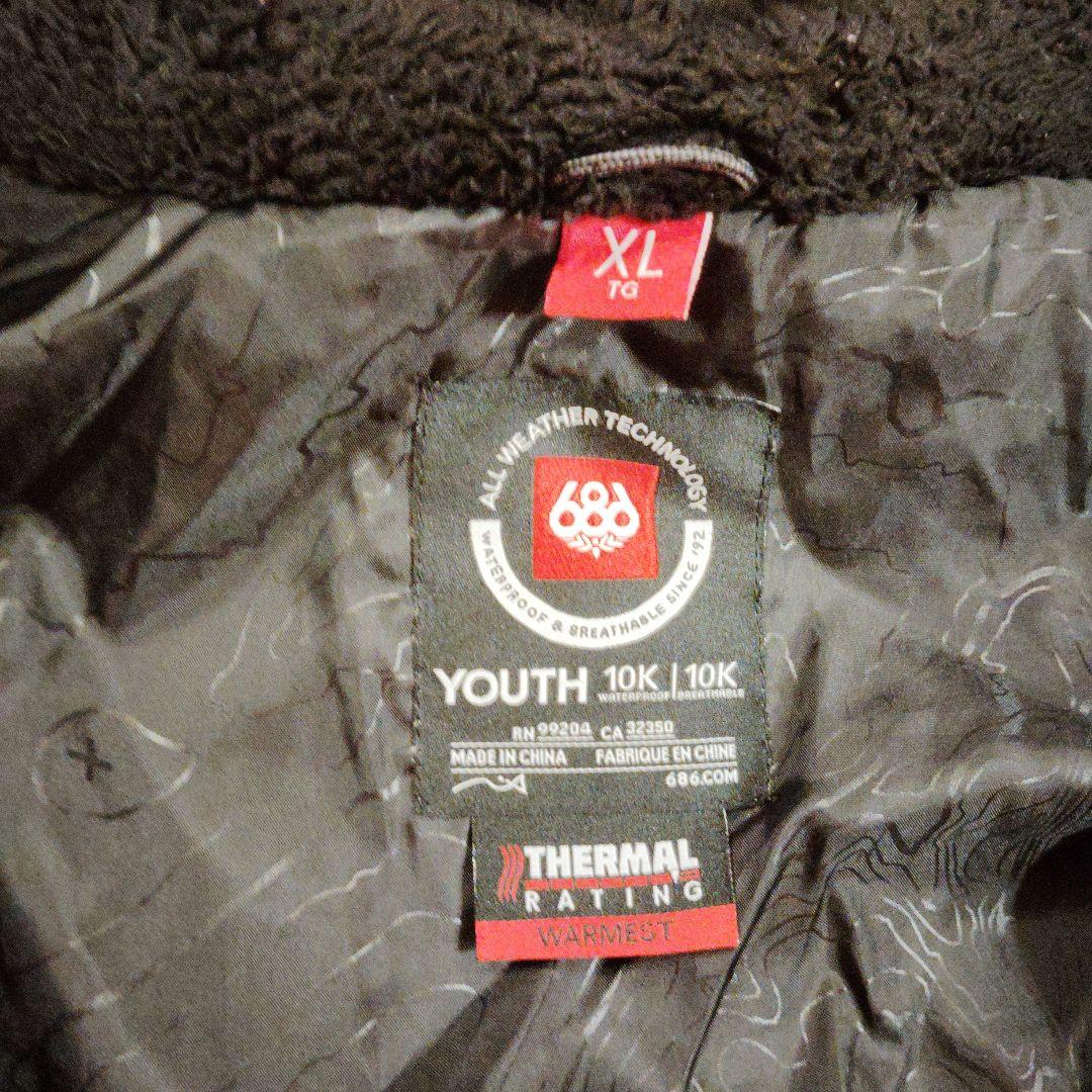 686 スノーボードウェア ユース オレンジ/黒