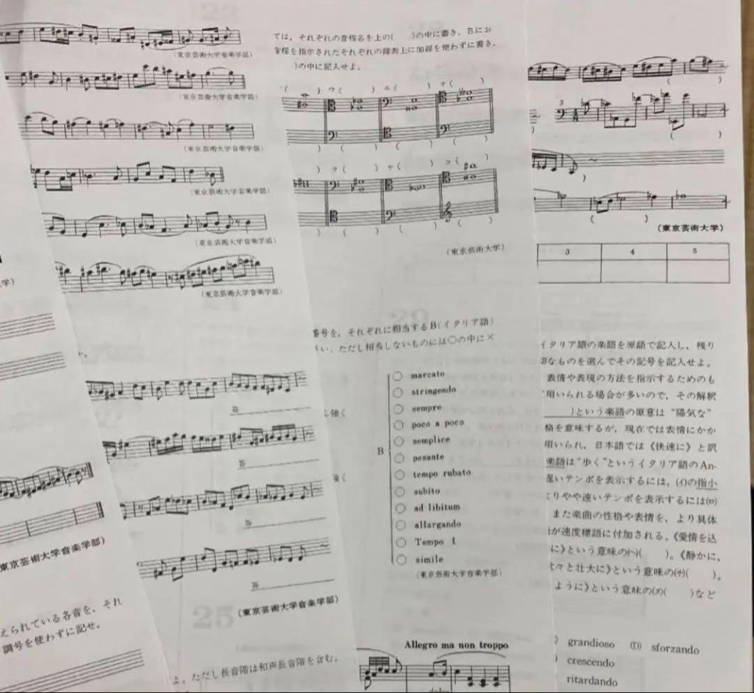 【最新版】音楽大学入試問題集楽典　東京藝術大学　ソルフェージュ