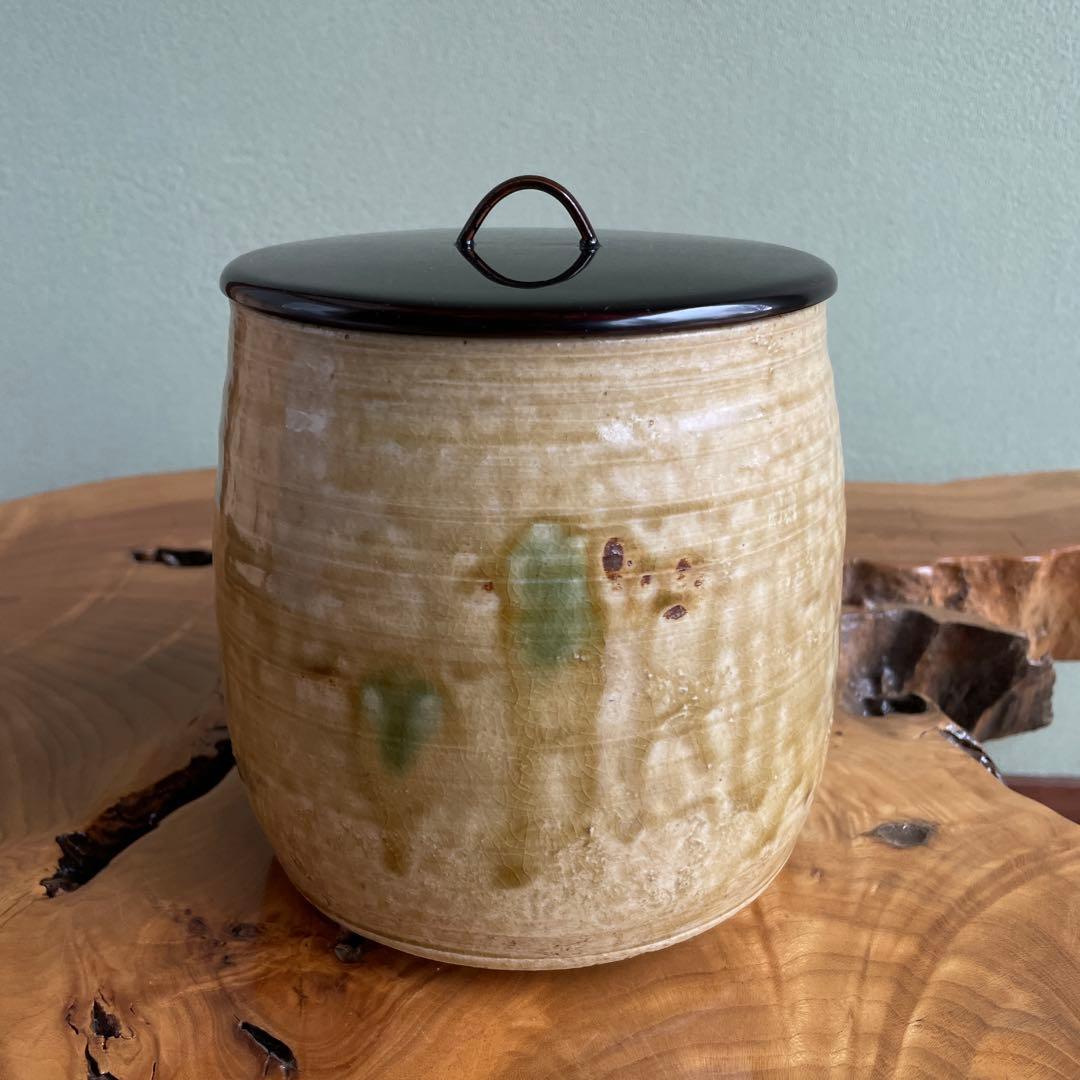 黄瀬戸水指 山口正文造 西山窯 茶道具 共箱