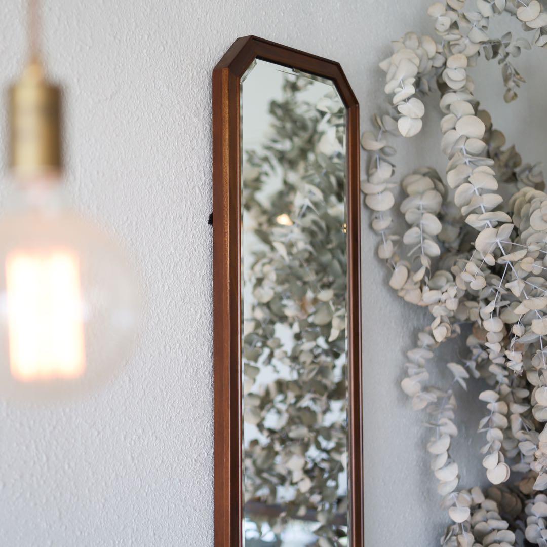 壁掛け鏡　長方形　八角