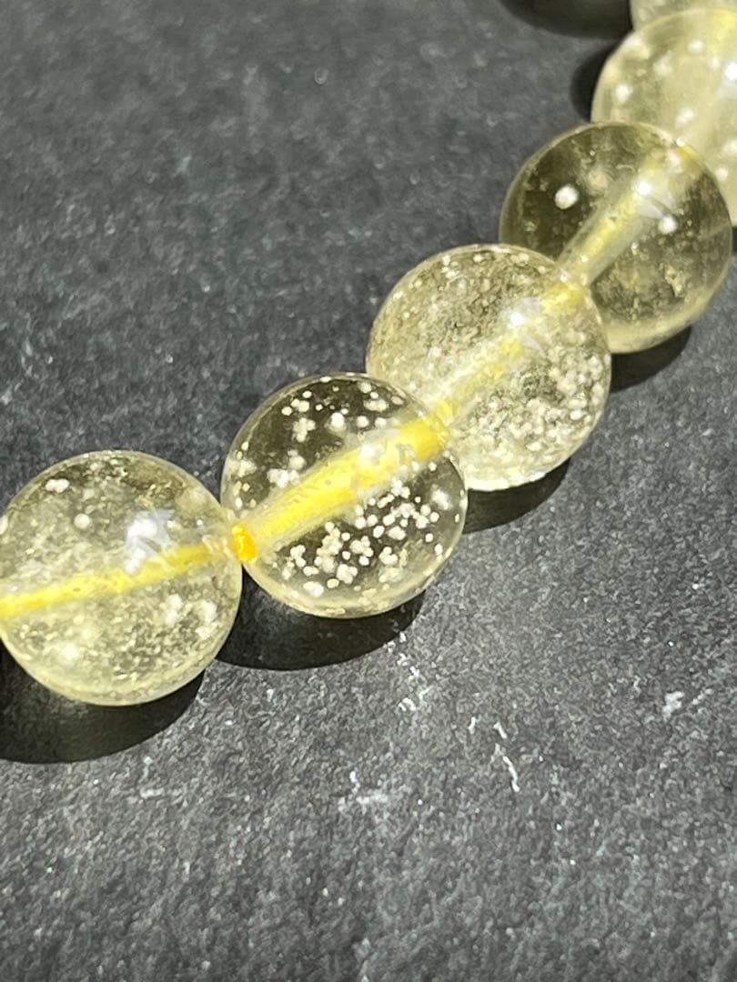 鑑別書付き　リビアングラス　8.4〜8.6㎜　ブレスレッ　№4