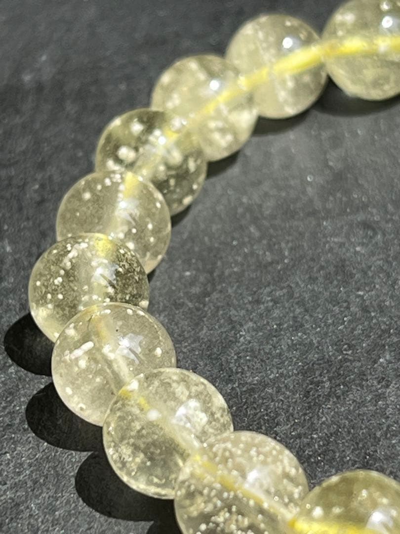 鑑別書付き　リビアングラス　8.4〜8.6㎜　ブレスレッ　№4