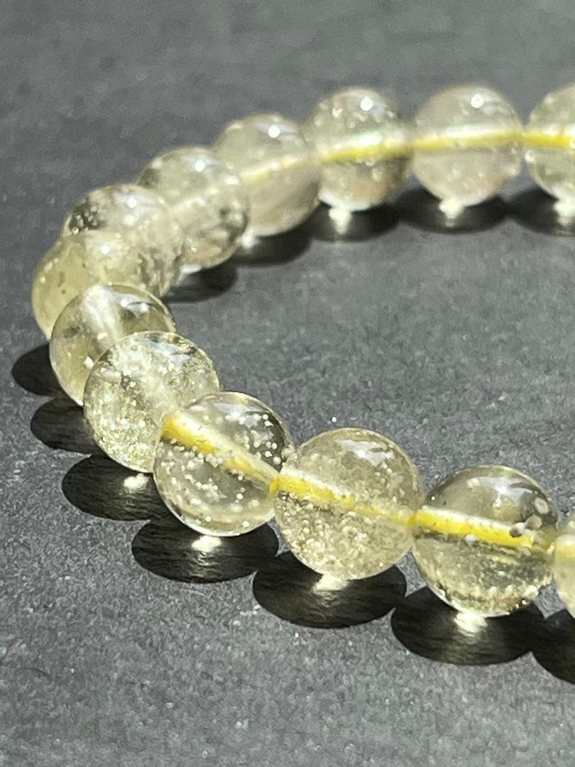 鑑別書付き　リビアングラス　8.4〜8.6㎜　ブレスレッ　№4