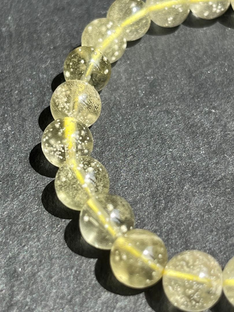 鑑別書付き　リビアングラス　8.4〜8.6㎜　ブレスレッ　№4