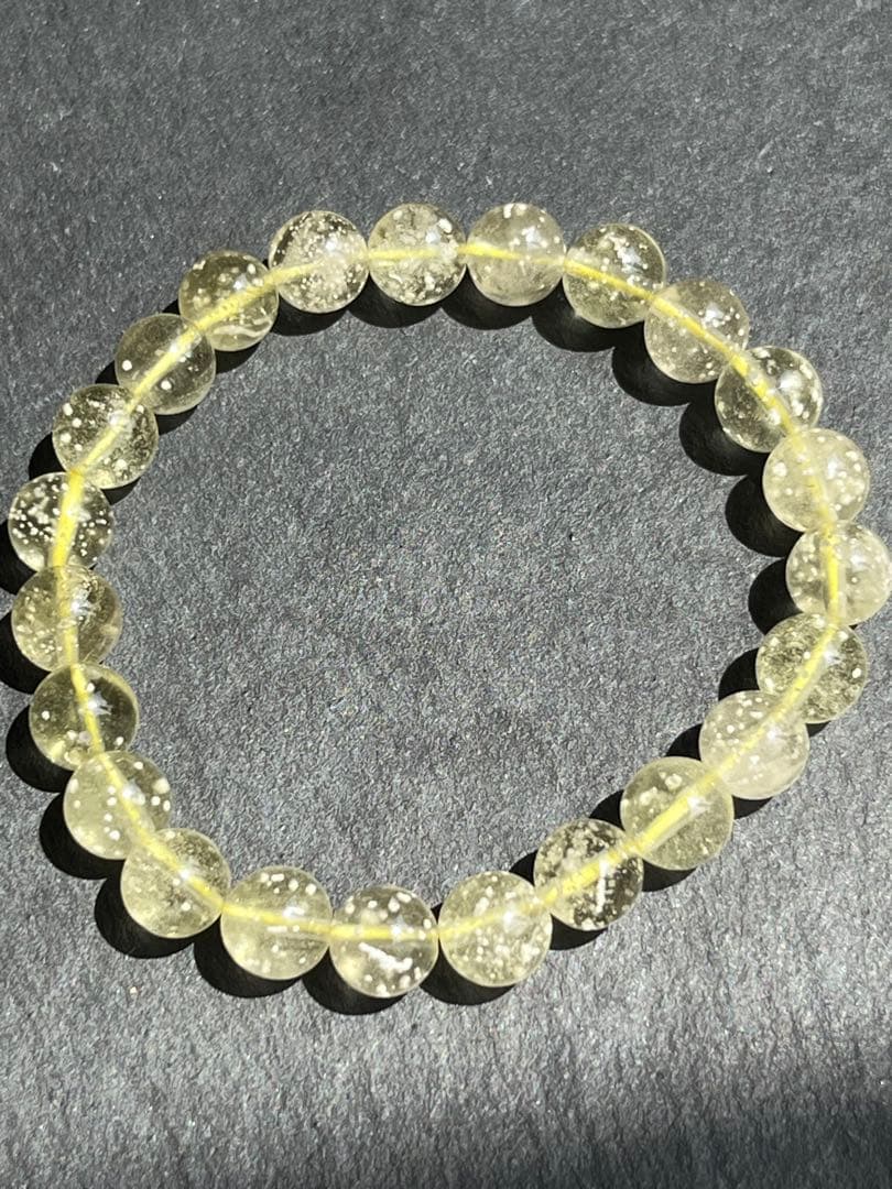 鑑別書付き　リビアングラス　8.4〜8.6㎜　ブレスレッ　№4