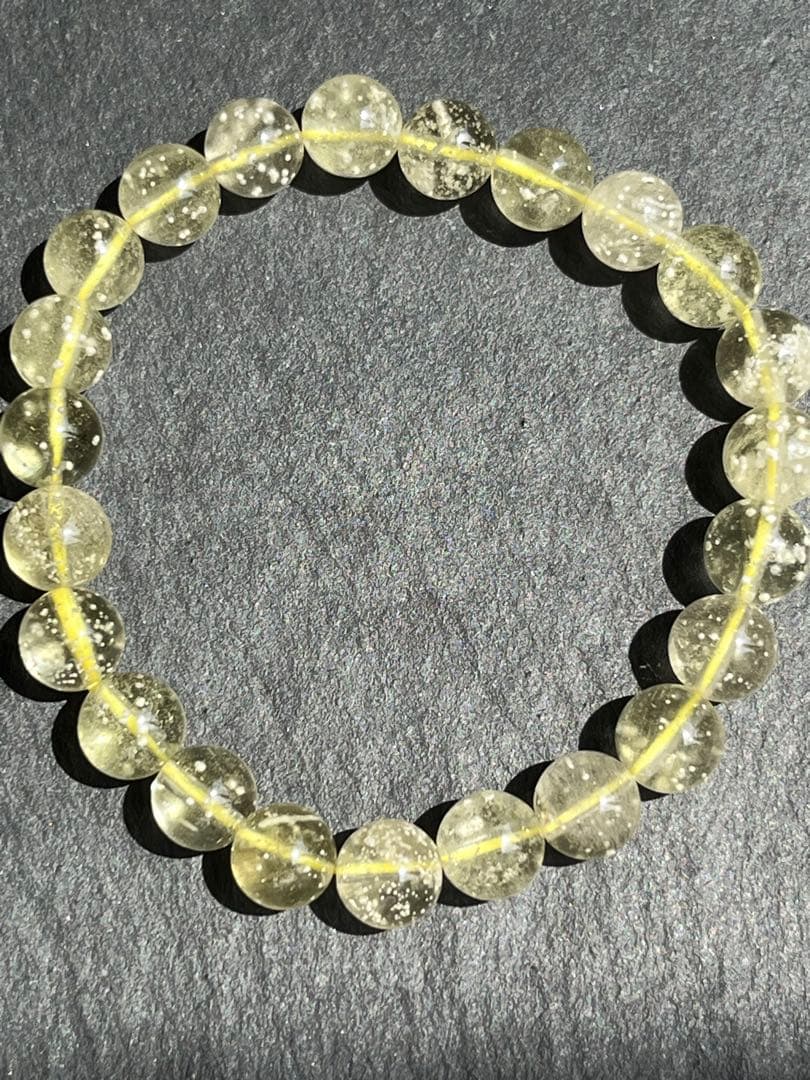 鑑別書付き　リビアングラス　8.4〜8.6㎜　ブレスレッ　№4