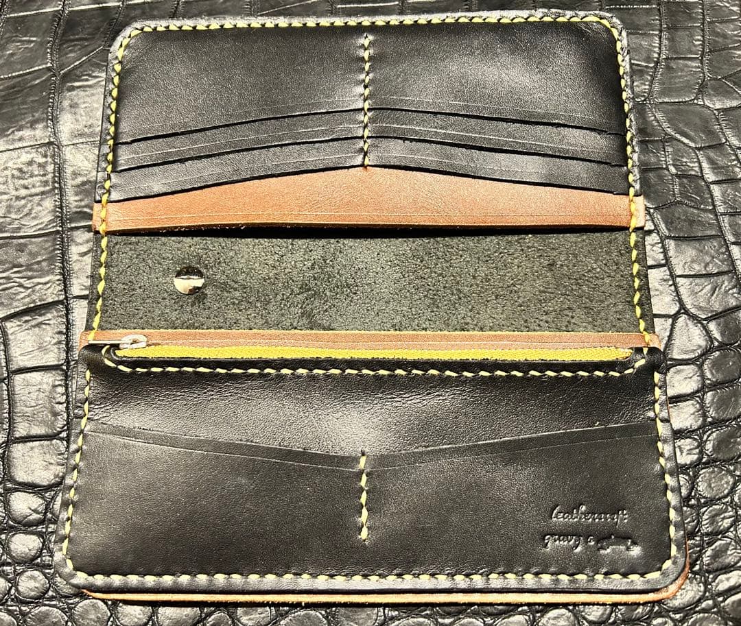 栃木レザー長財布 Gravy Leather ハンドメイド 高級ロングウォレット