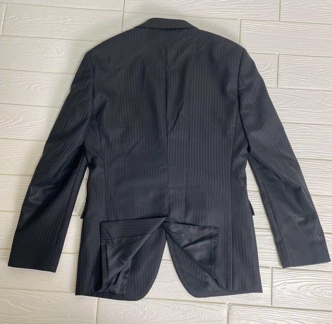 タケオキクチ　メンズ　スーツ　3ピース ブラック　シャドー　ストライプ