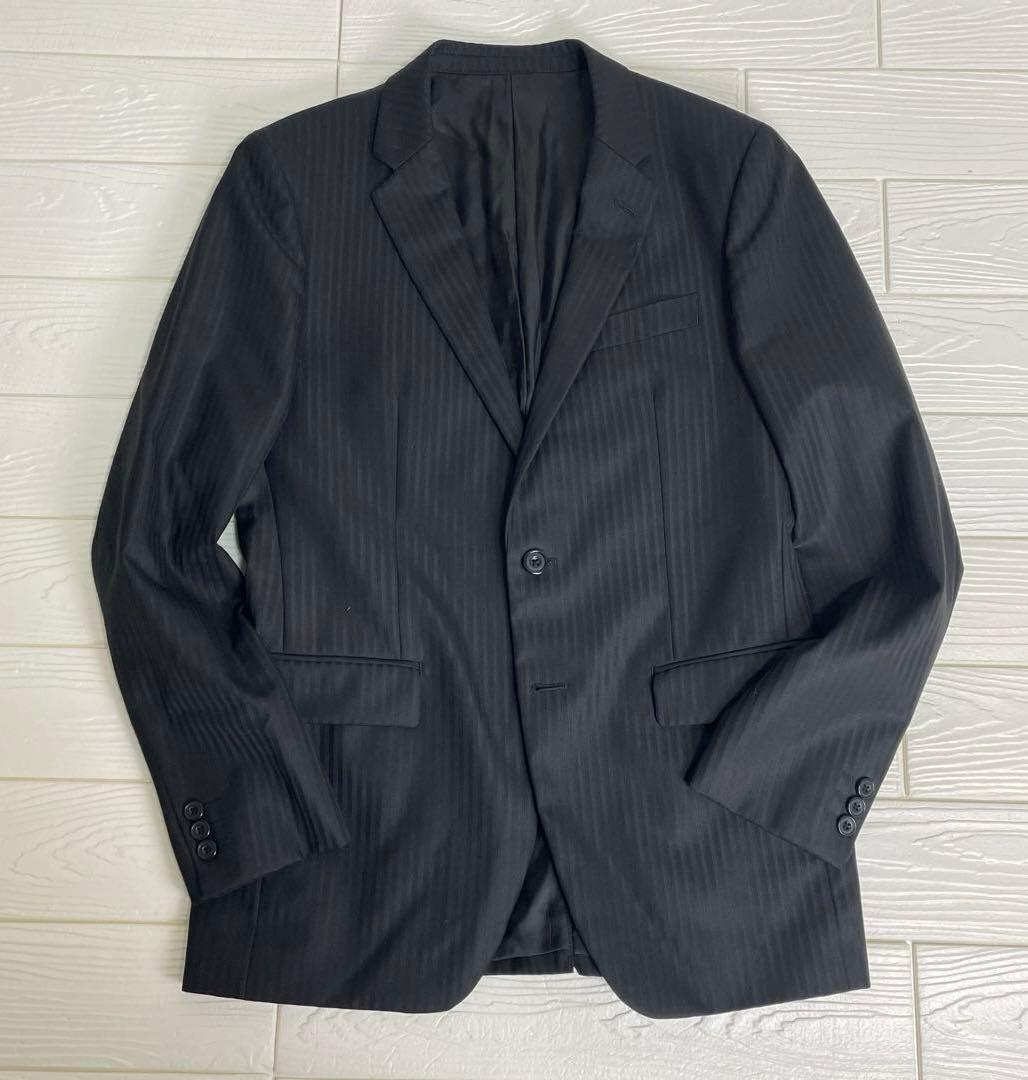 タケオキクチ　メンズ　スーツ　3ピース ブラック　シャドー　ストライプ