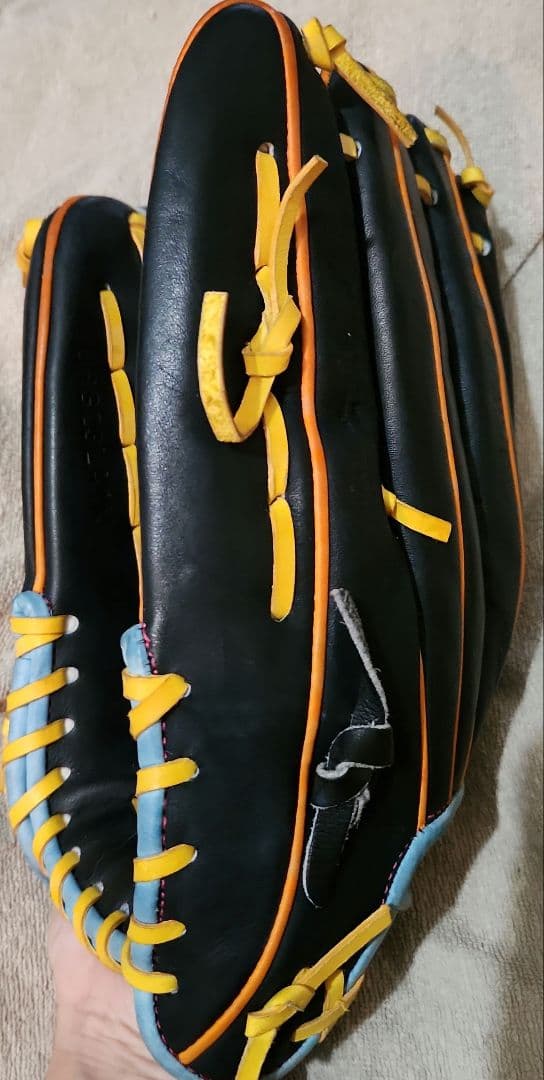 Xanax 野球グローブ 黒/オレンジ/黄色