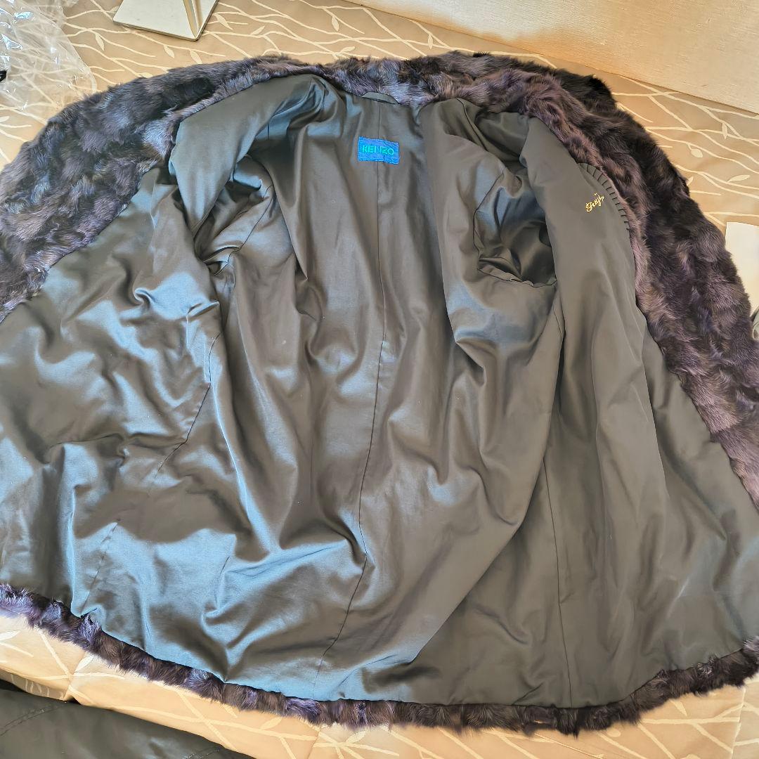 ケンゾー ロリス オーバーサイズ ファーコート パープル