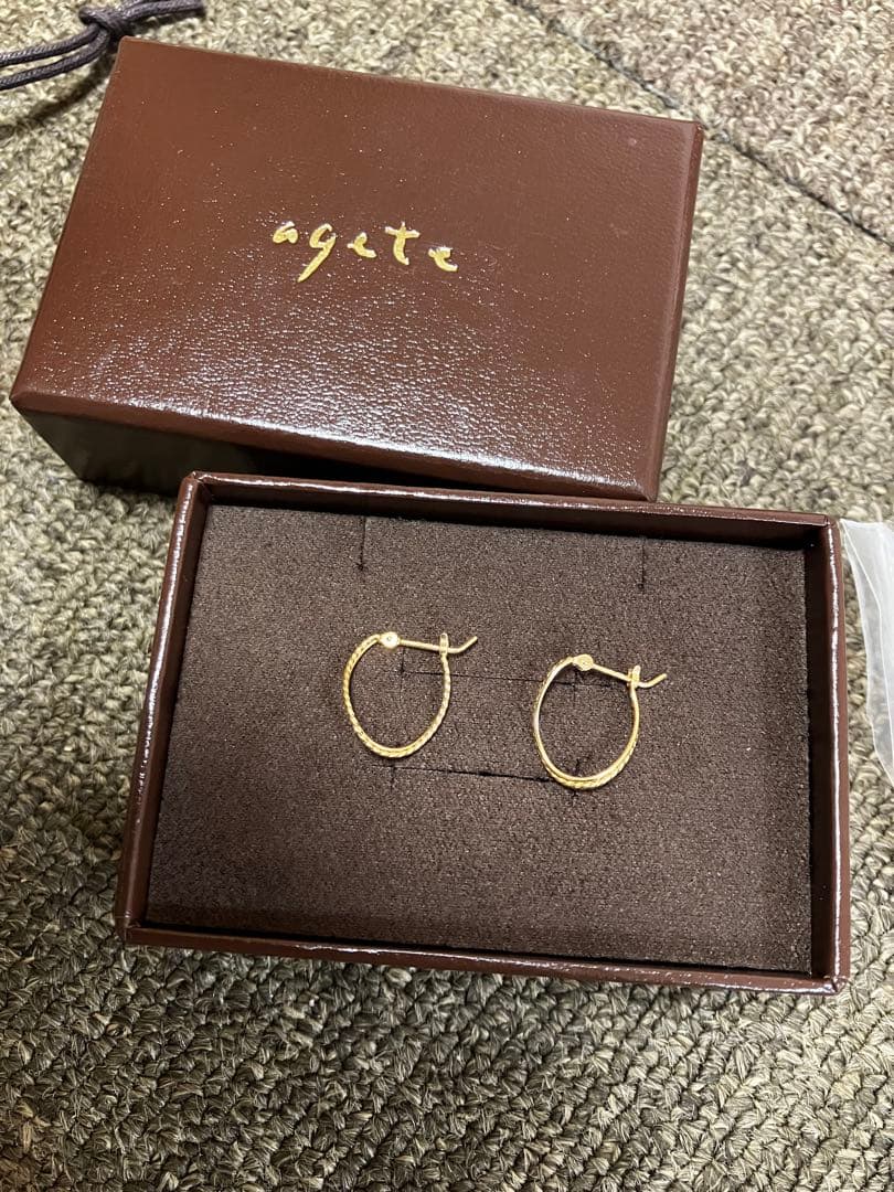 アガット　agete　k18 フープ　ピアス