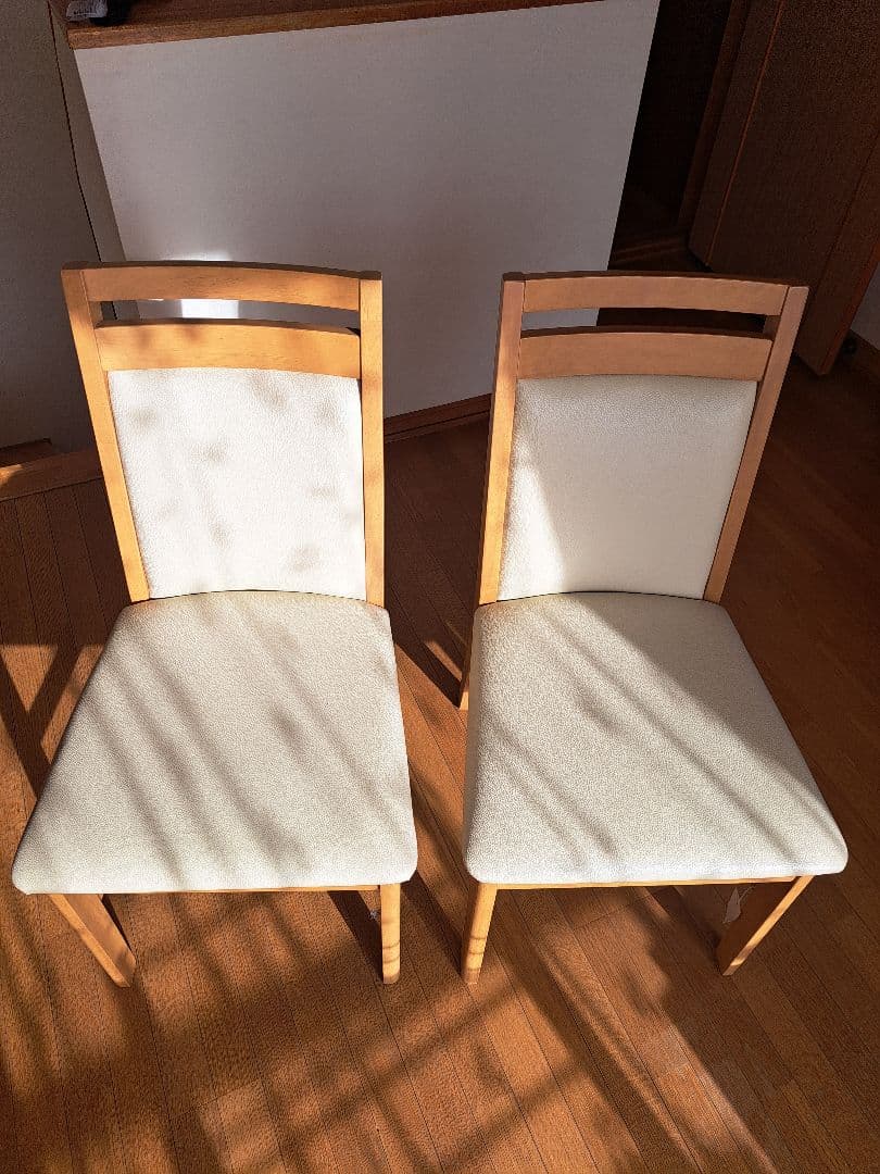 [美良品]天然木製ダイニングチェア 2脚セット