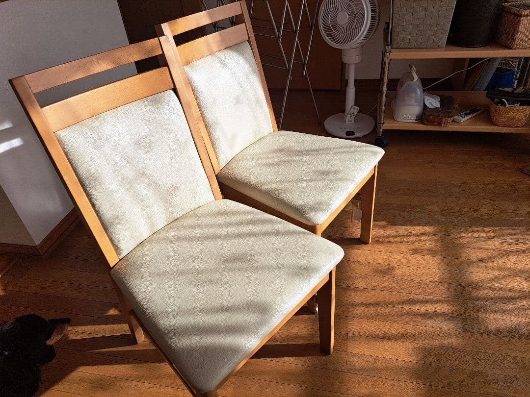 [美良品]天然木製ダイニングチェア 2脚セット