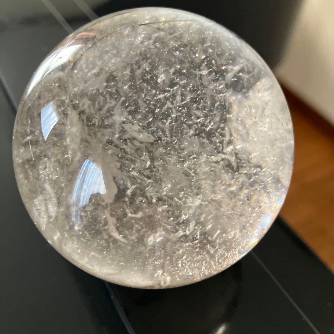 M Hさま専用美！トルマリンインクォーツ　スフィア　天然石置物　E61