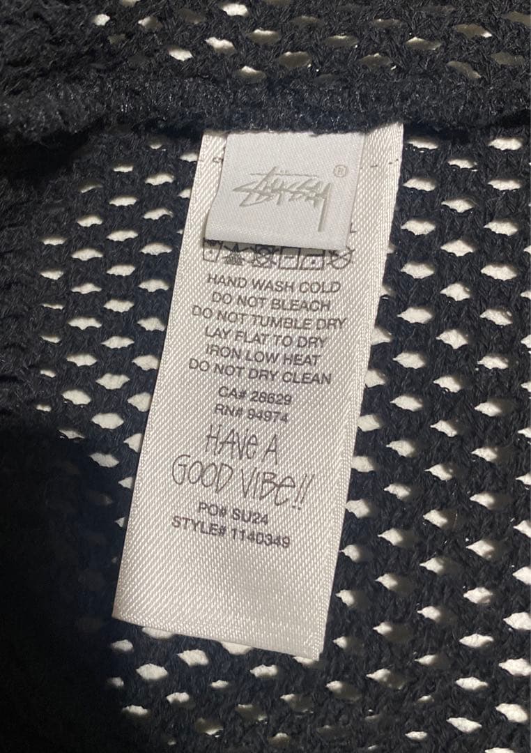 トップス 24SS Stussy Cotton Big Mesh Tank BLACK