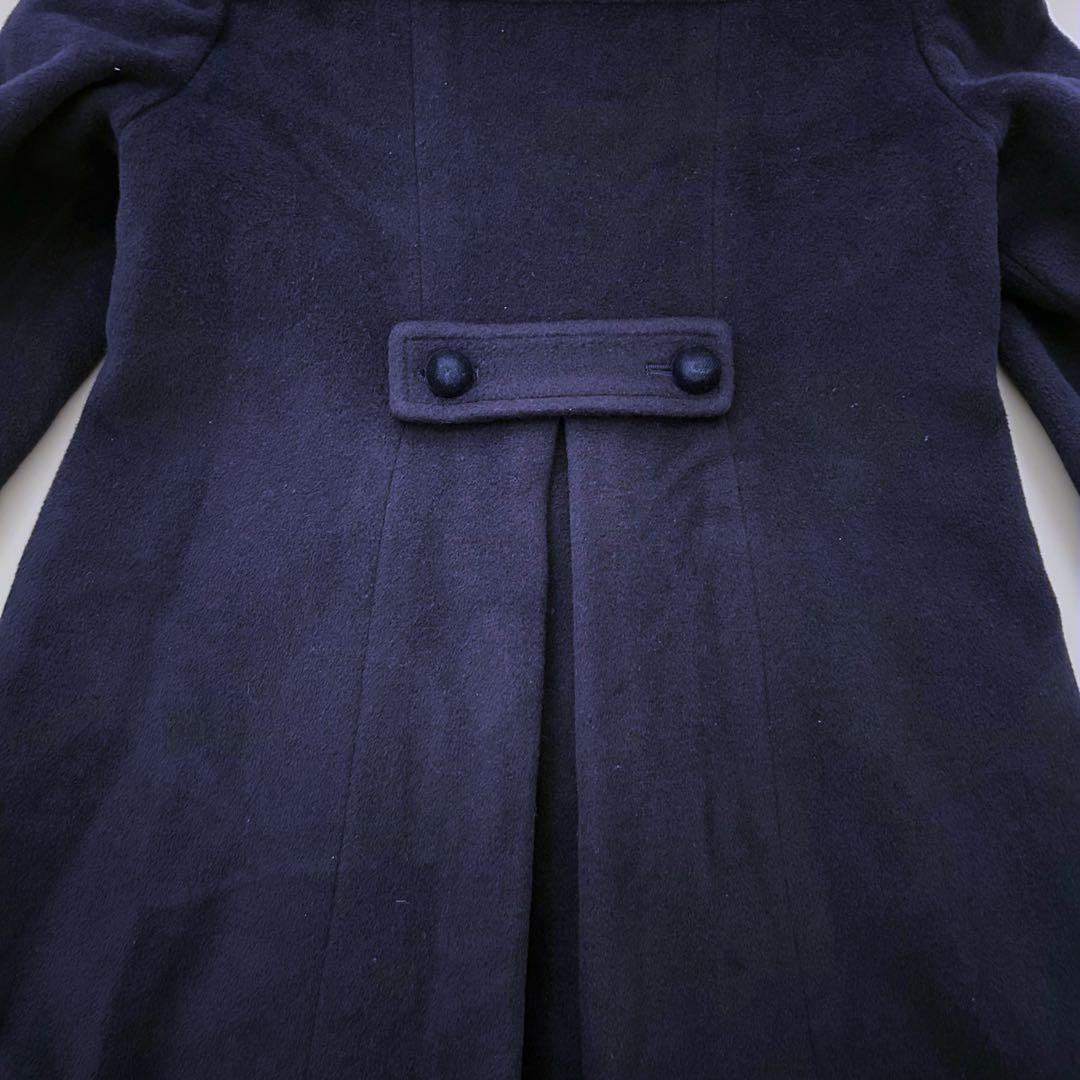 familiar ネイビー アンゴラ混　ウールコート　120