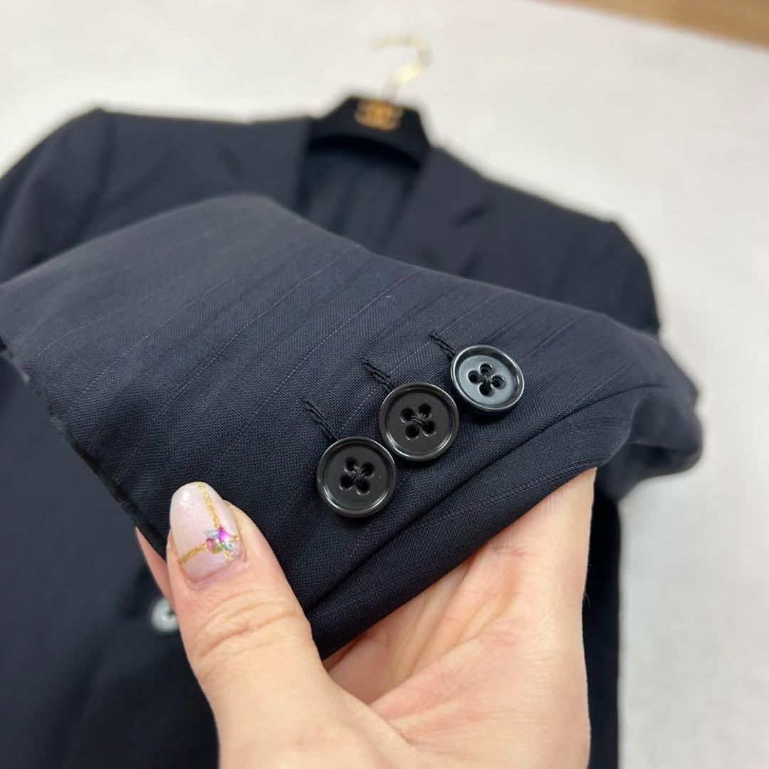 R87 M 48 アルマーニコレツォーニ ストライプ スーツ 上下 メンズ