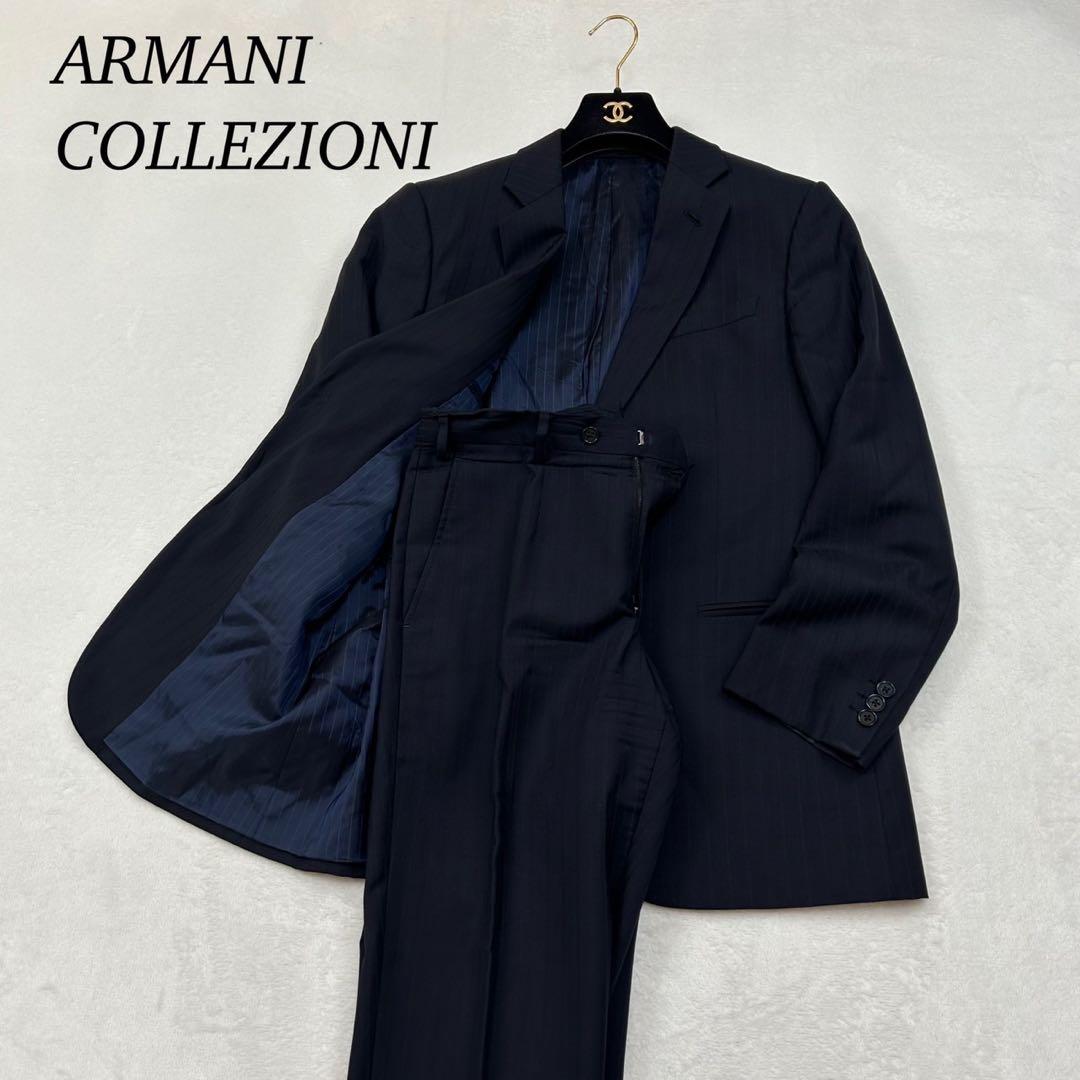 R87 M 48 アルマーニコレツォーニ ストライプ スーツ 上下 メンズ