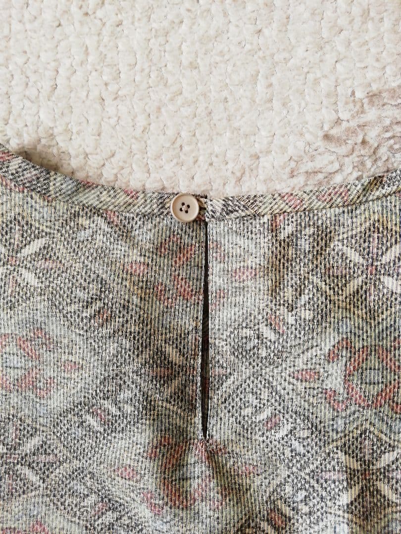 着物リメイク　ロングワンピース(大島紬)