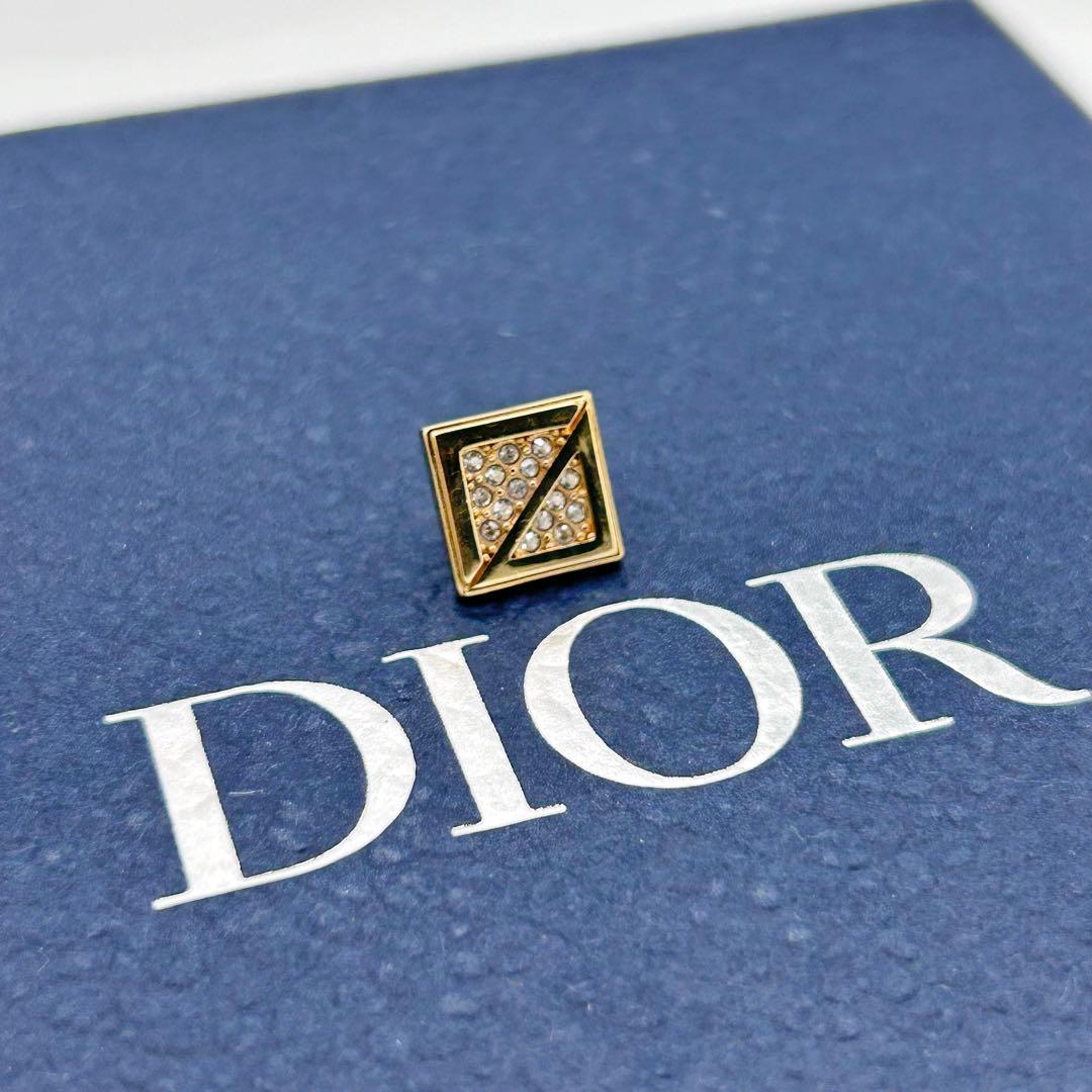 【現行】ディオール CD DIAMOND スタッド ピアス クリスタル ゴールド