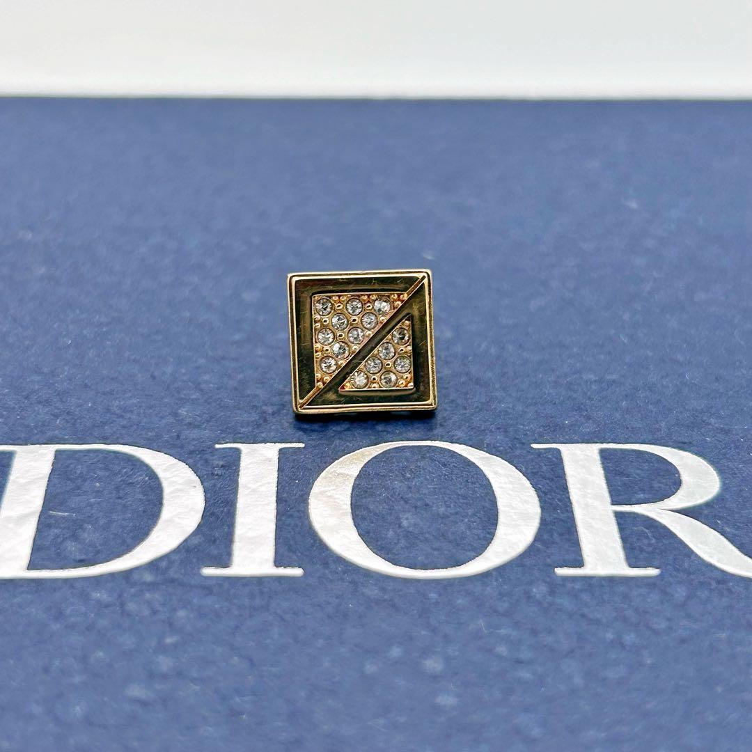 【現行】ディオール CD DIAMOND スタッド ピアス クリスタル ゴールド