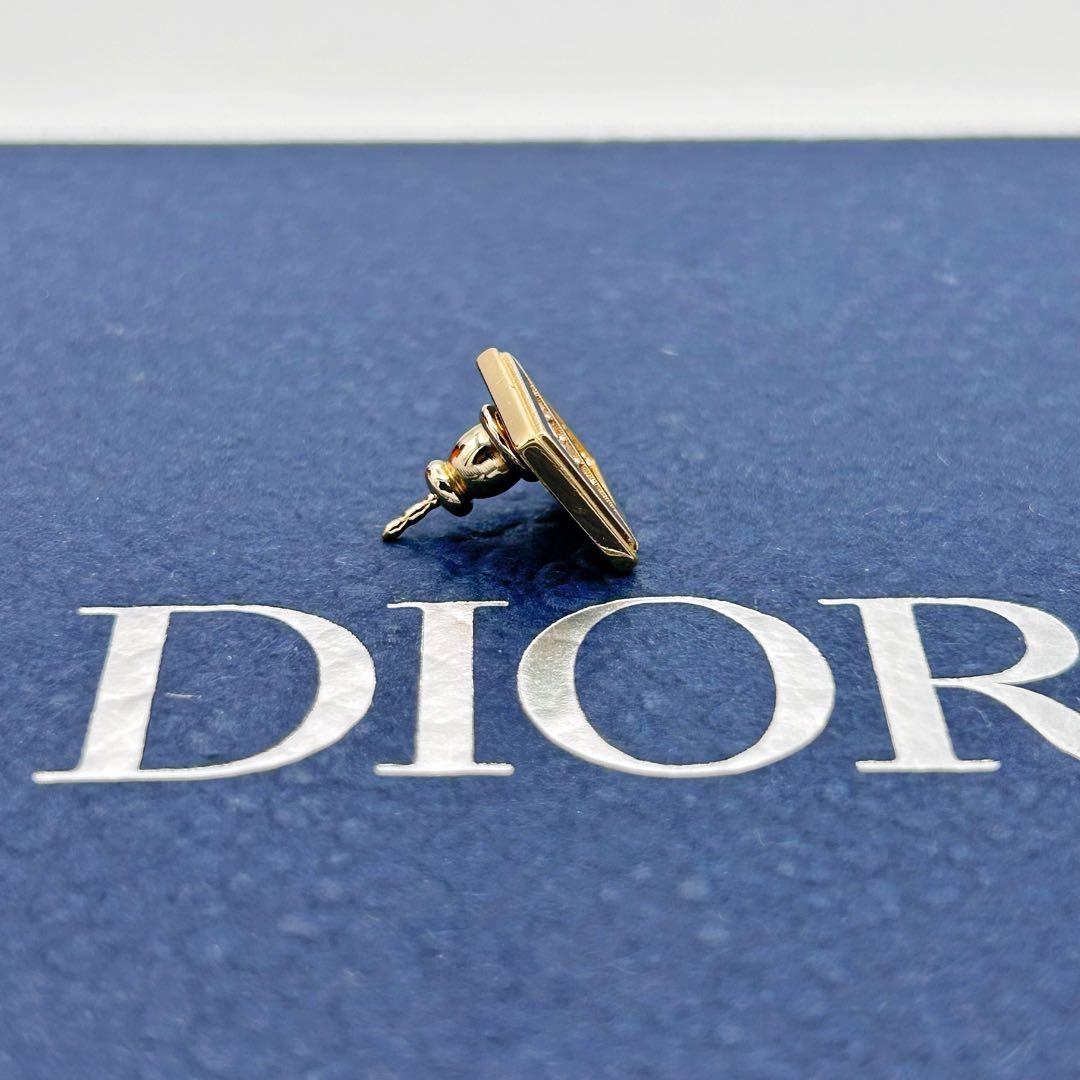 【現行】ディオール CD DIAMOND スタッド ピアス クリスタル ゴールド