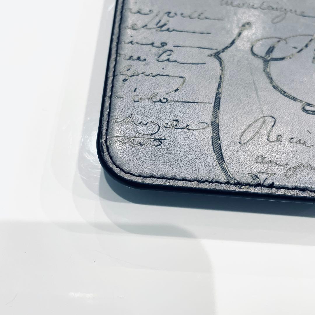 Y2505-189 ベルルッティ iPhoneケース カードポケット付 グレー