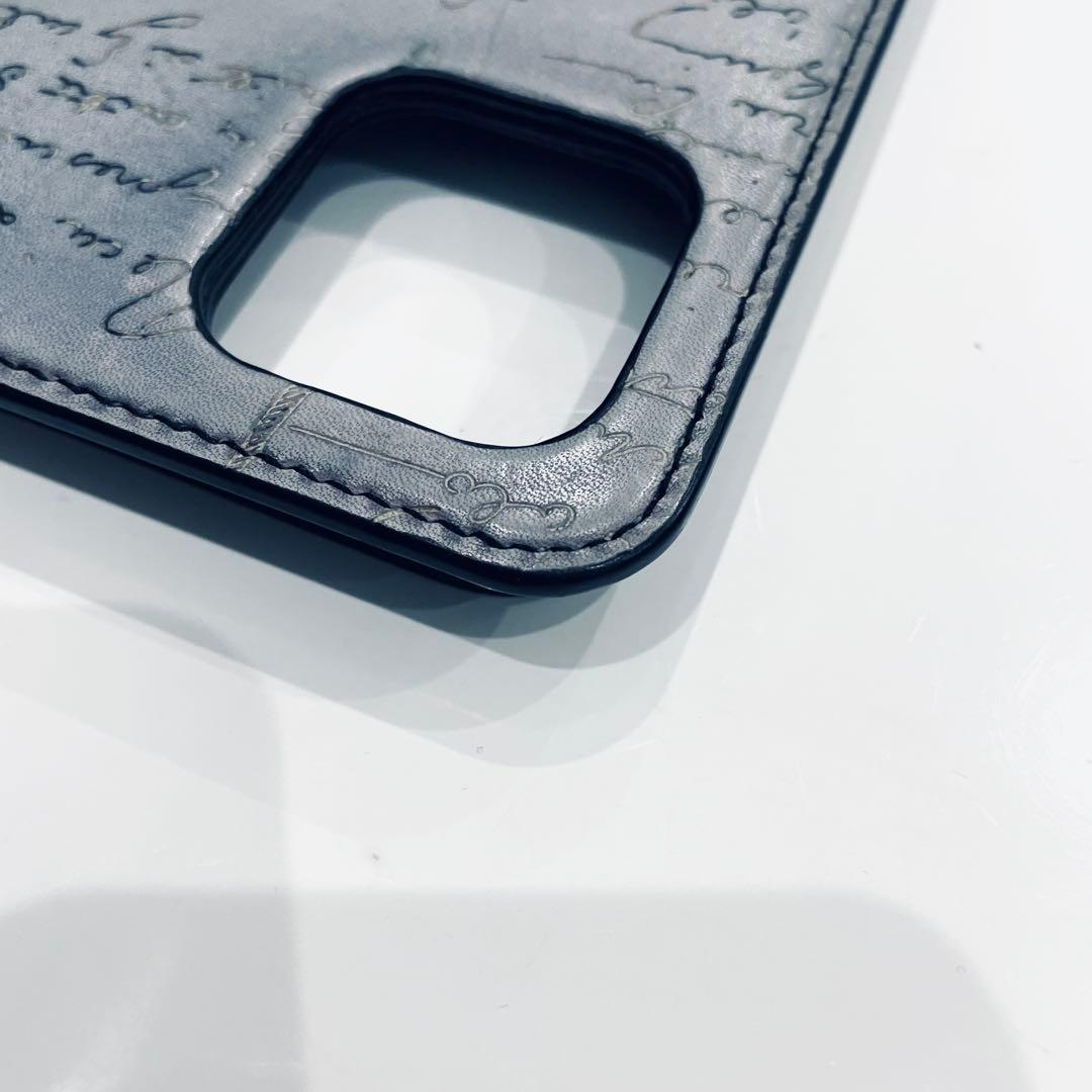 Y2505-189 ベルルッティ iPhoneケース カードポケット付 グレー