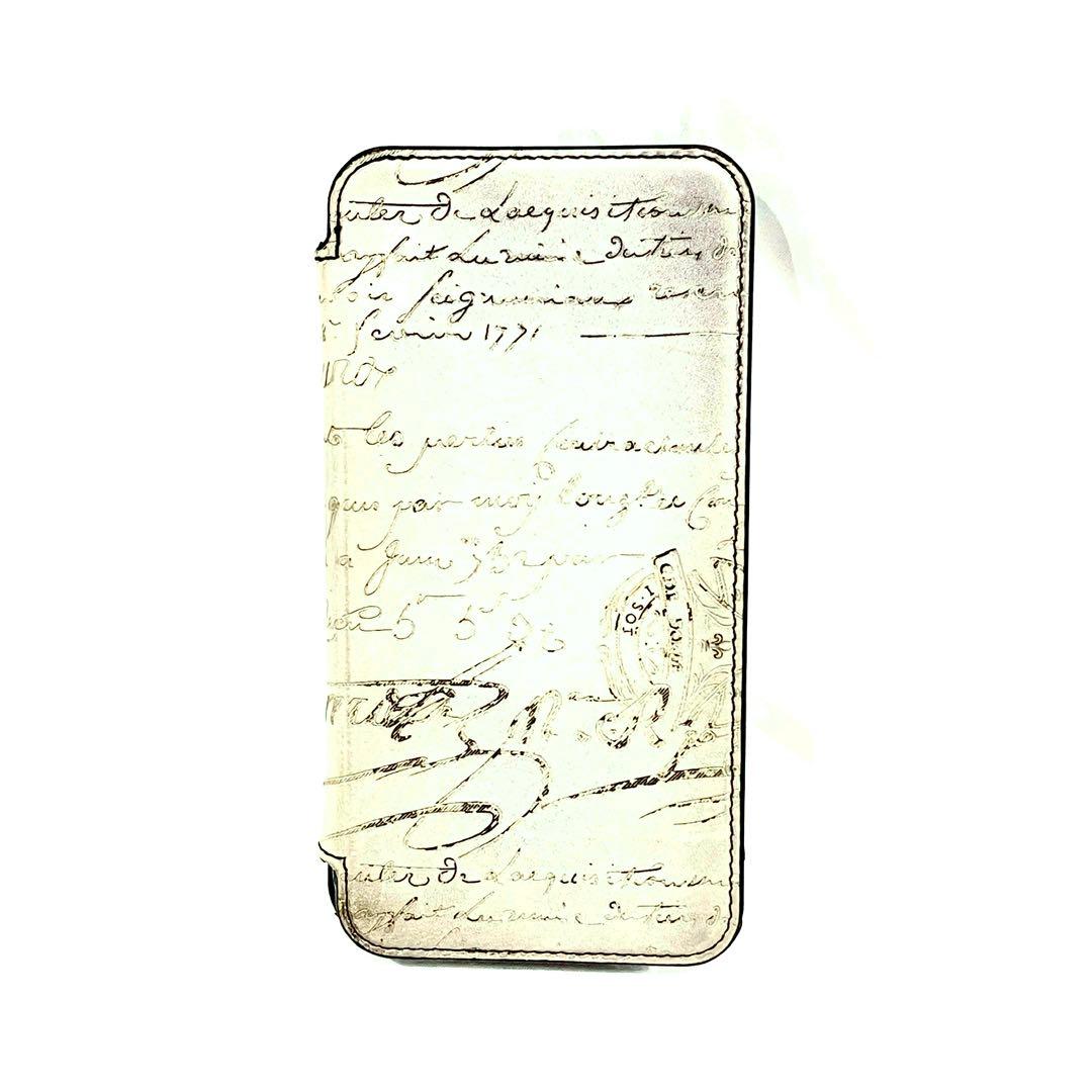 Y2505-189 ベルルッティ iPhoneケース カードポケット付 グレー