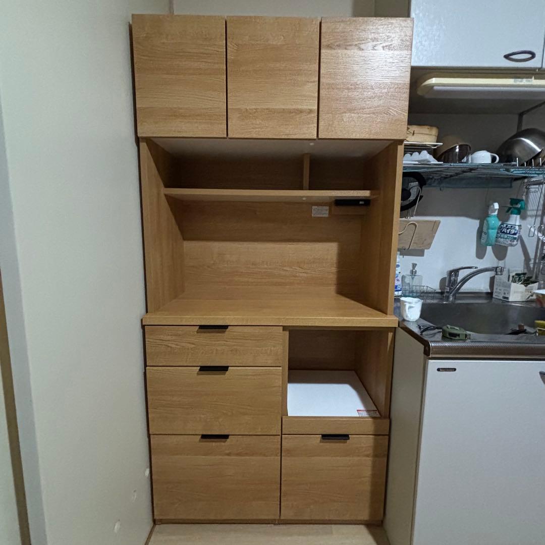 ニトリ キッチンボード エトナ90KB ライドブラウン