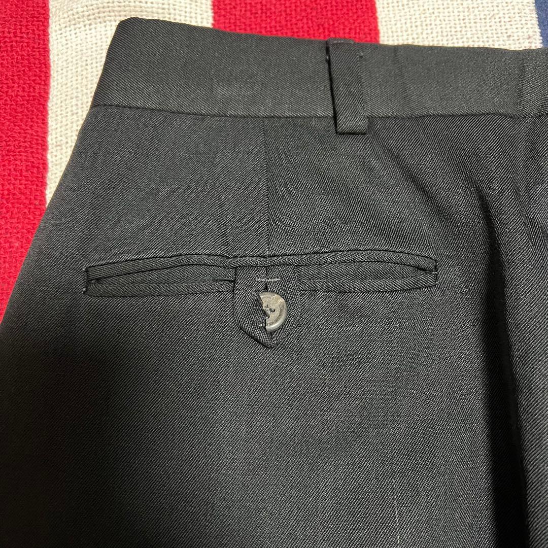 90s Ralph Laurenラルフローレン レーヨン 2タック 黒スラックス