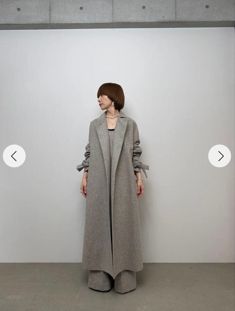 【新品】CHIEKO+ flannel wrap coat グレー36サイズ