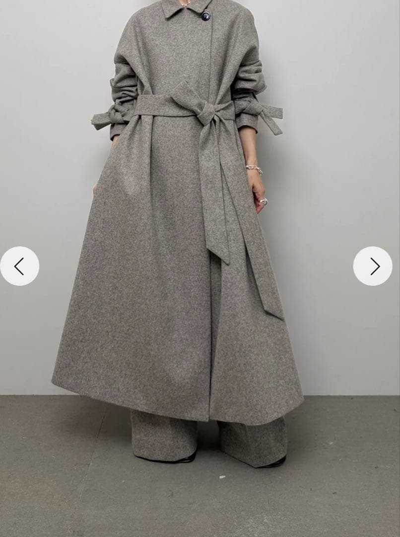 【新品】CHIEKO+ flannel wrap coat グレー36サイズ