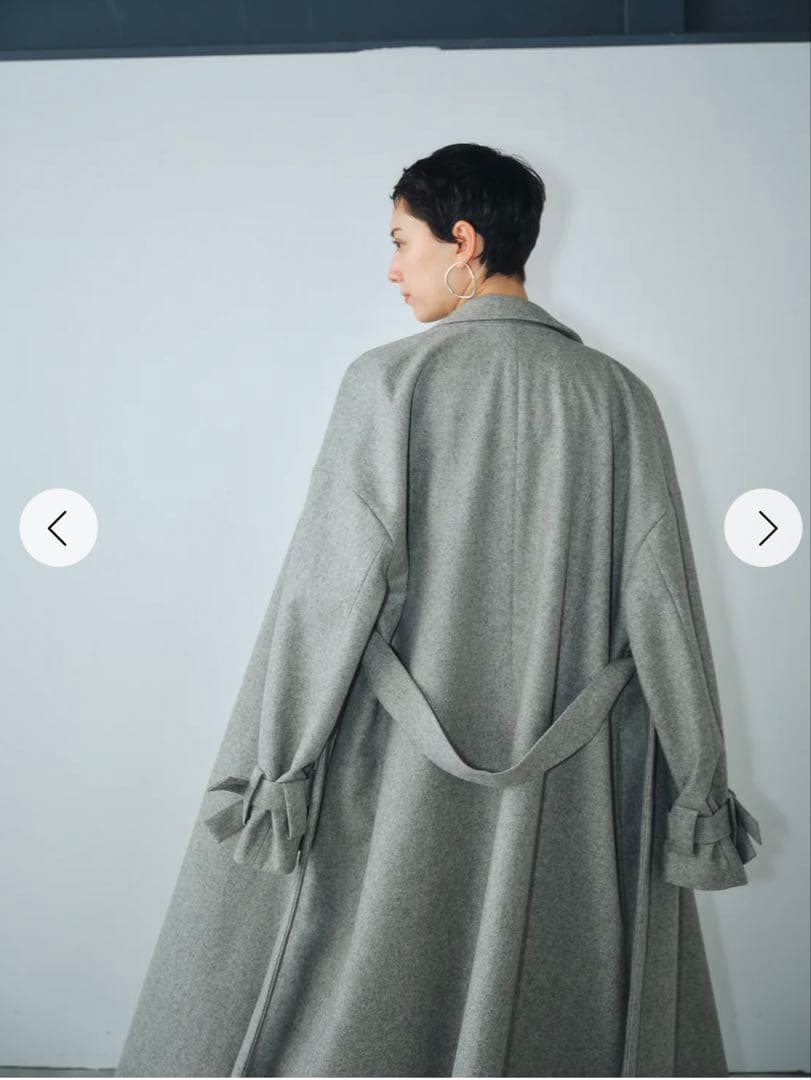 【新品】CHIEKO+ flannel wrap coat グレー36サイズ