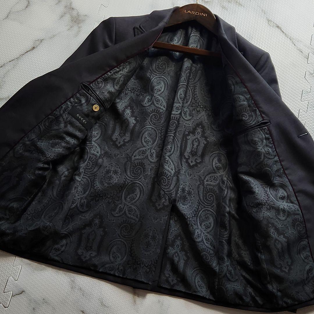 極美品✨GUCCI テーラードジャケット ペイズリー総柄 シルク モヘヤ
