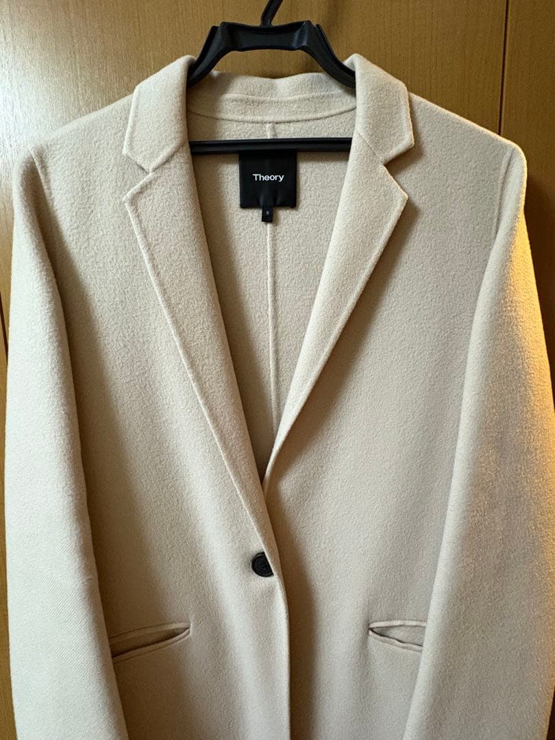 【美品】Theory ダブルフェイスチェスターコート Sサイズ　カシミヤ混