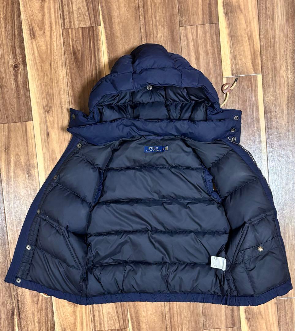 【美品】ポロラルフローレン ダウンベスト ポニー刺繍 ネイビー ダウン75%