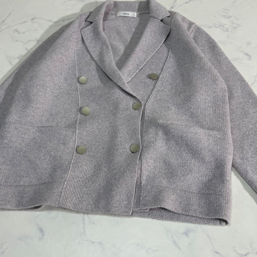 極美品　ebure ウールカシミア ニットジャケット　M