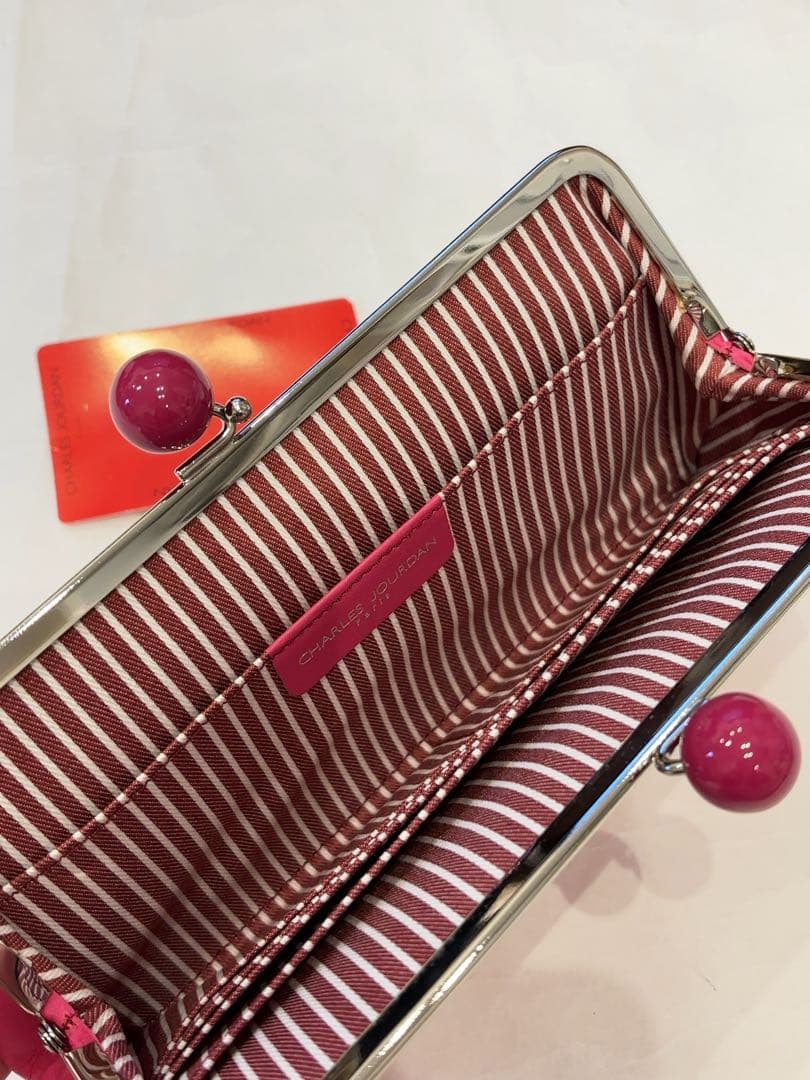 新品　シャルルジョルダン　がま口　財布　キャンディ　ピング