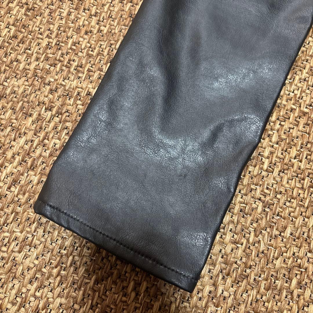 666 Original Clothing ブラック レザー パンツ 32