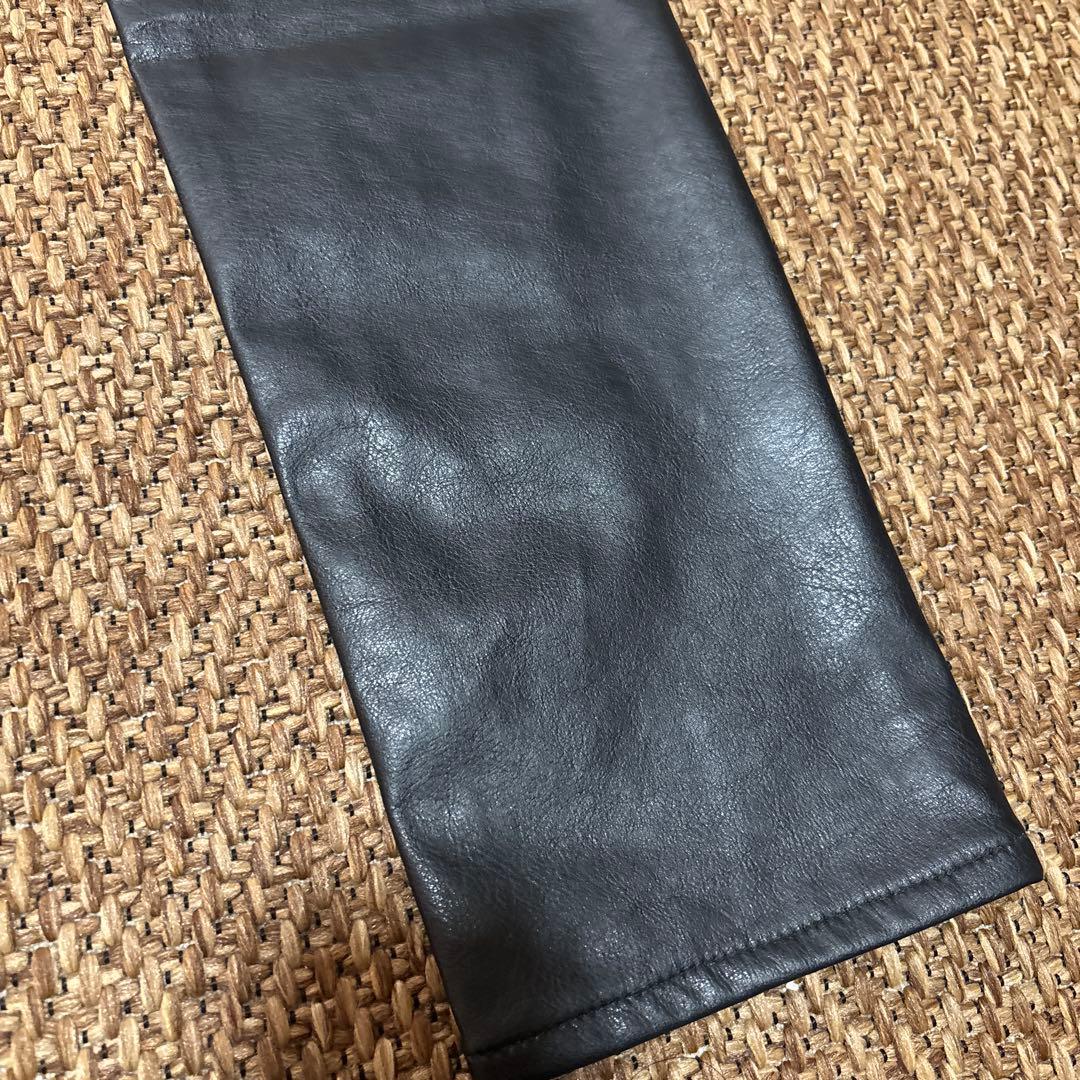 666 Original Clothing ブラック レザー パンツ 32
