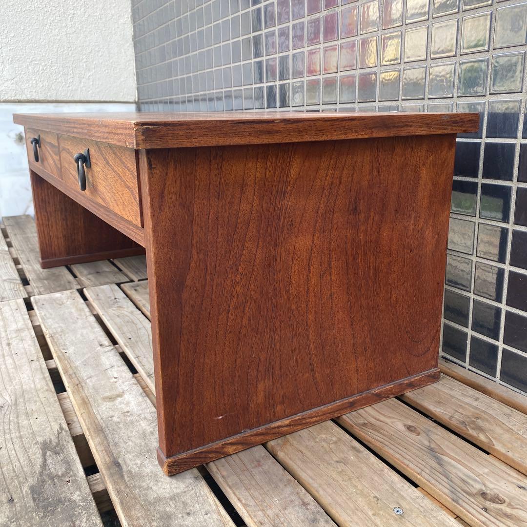 時代物 文机 木製 ローテーブル インテリア 古家具 昭和レトロ 木目 二杯